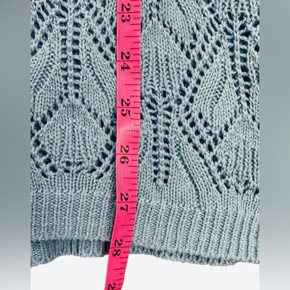 Peace Love World Women's Boheme Open-Stitch Novelty Sweater Blue. Size 1X - Picture 6 of 8